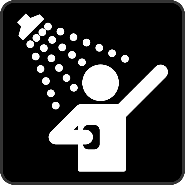 SVG AIGA shower cabin sign inverted vector graphics