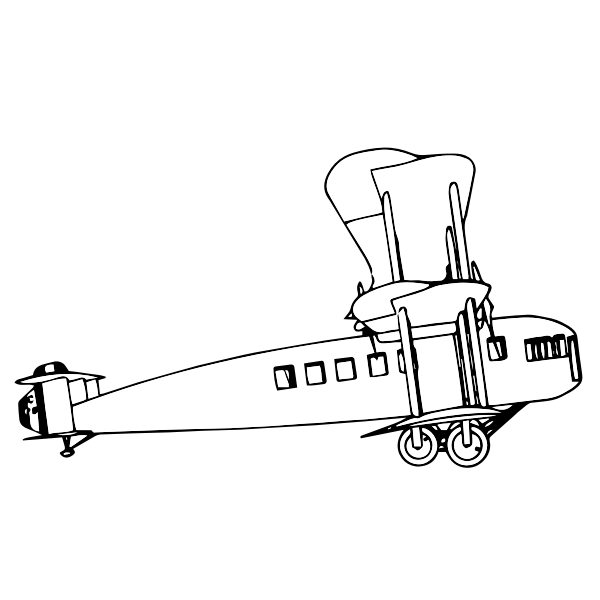 SVG airplane drawing line art