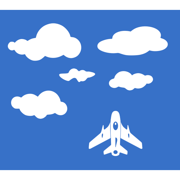 SVG Airplane in clouds