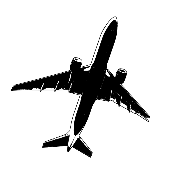 SVG Airplane monochrome vector