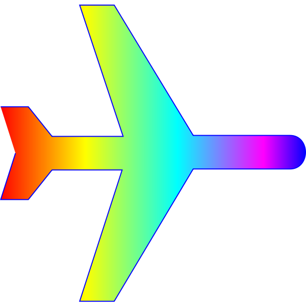 SVG Airplane rainbow colors