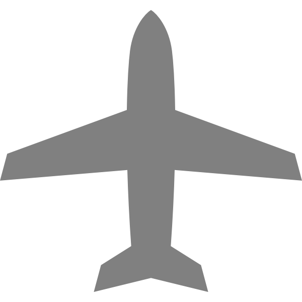 SVG Airplane silhouette in grey color