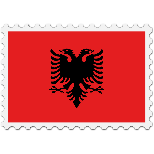 SVG Albania flag stamp