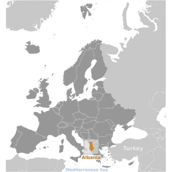 SVG Albania location label