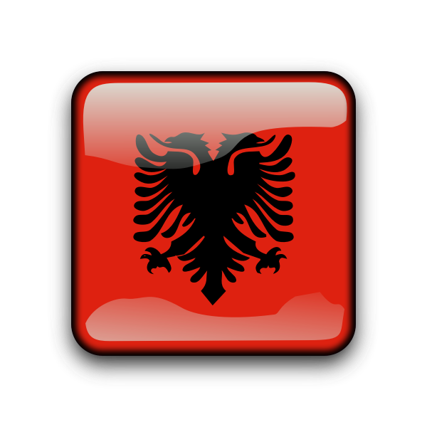 SVG Albania vector flag button
