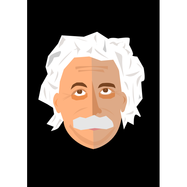 SVG Albert Einstein in black background
