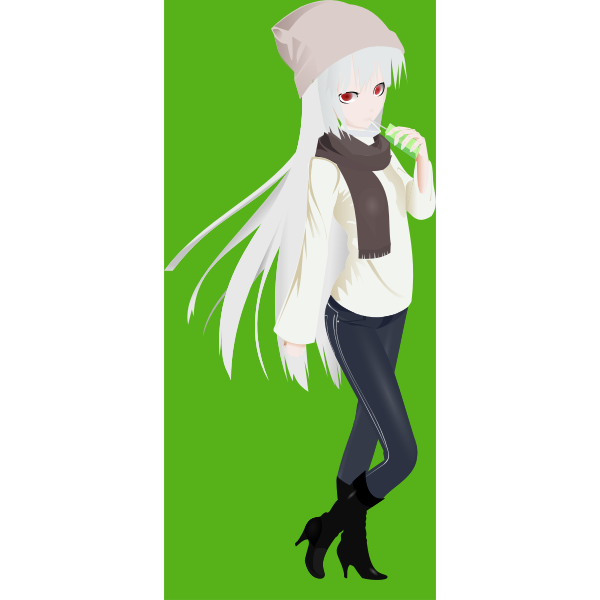 SVG Albino girl