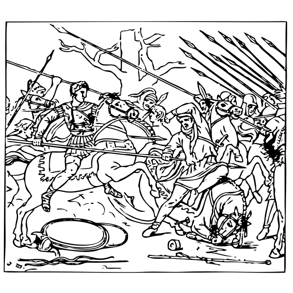 SVG Alexander defeats the Persians vector illustration