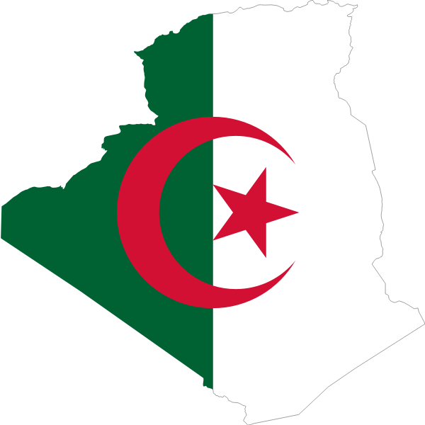 SVG Algeria flag map