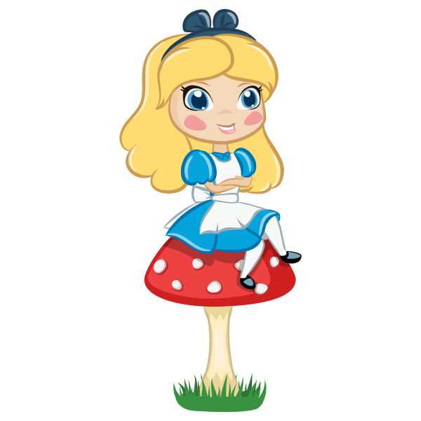 SVG Alice on a mushroom vector image