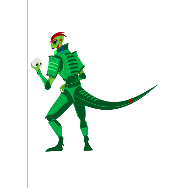 SVG Alien cartoon reptile character vector clip art