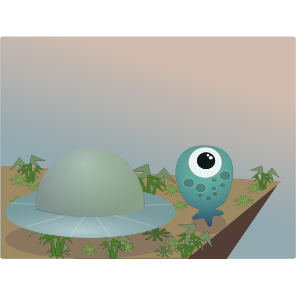 SVG Alien landing
