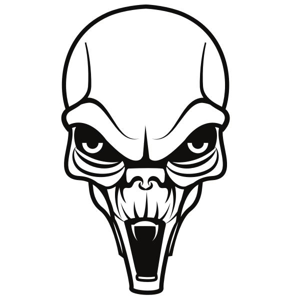 SVG Alien skull silhouette