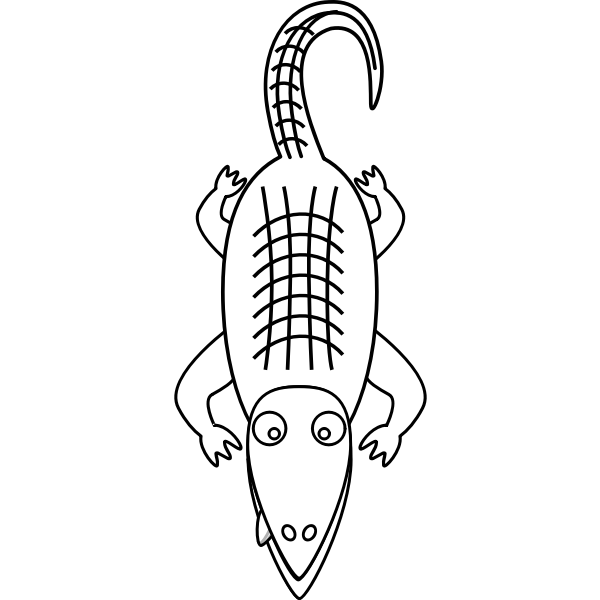 SVG Alligator Line Art