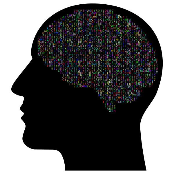 SVG Alphabet brain man silhouette