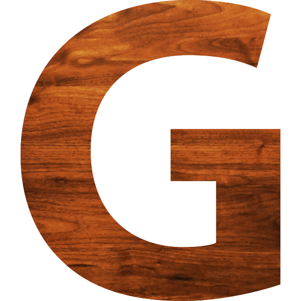 SVG Alphabet G in wooden style