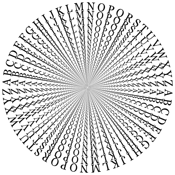 SVG Alphabet Vortex Round shape