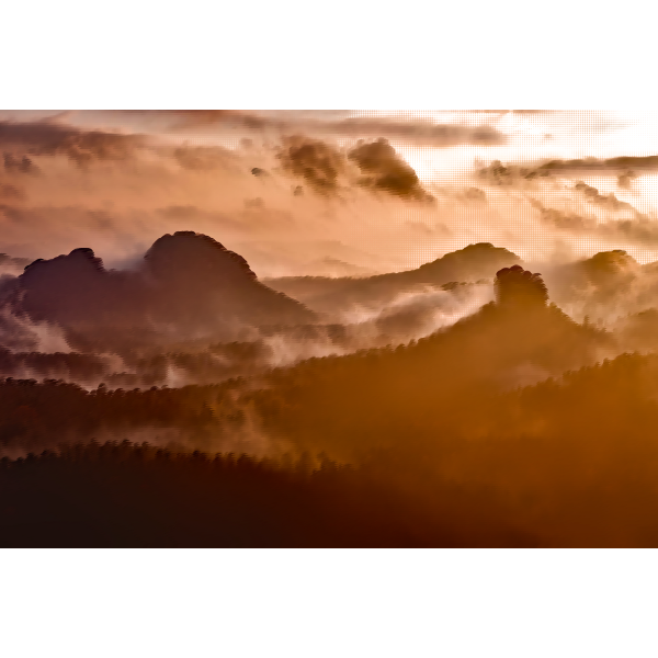 SVG Alps in foggy