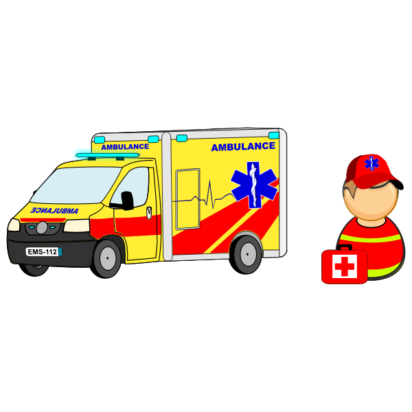 SVG Ambulance car  truck and paramedic