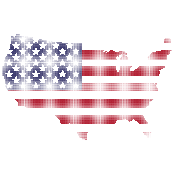 SVG America Flag Map Dots