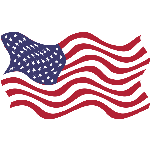 SVG American flag in a wind