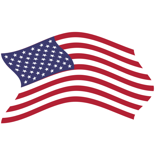 SVG American flag on a windy day