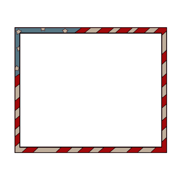 SVG American flag style rectangular border vector image