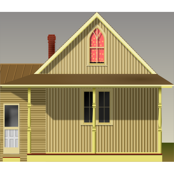 SVG American Gothic house vector illustration