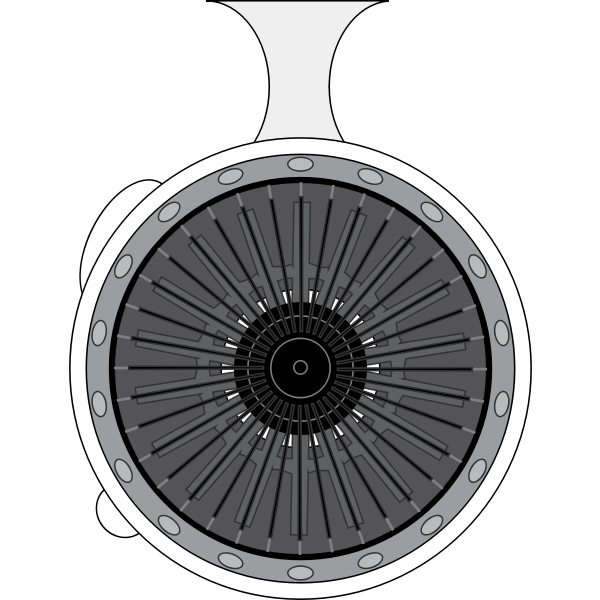 SVG An airplane engine silhouette