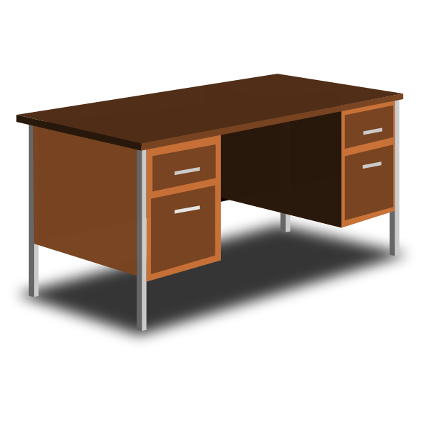 SVG An office desk vector drawing