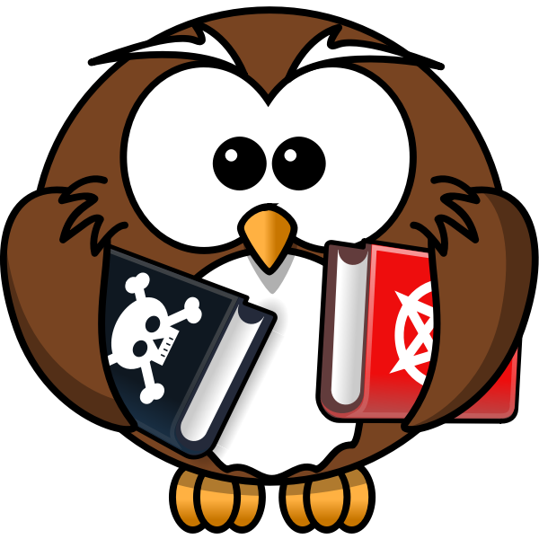 SVG An owl holding two books