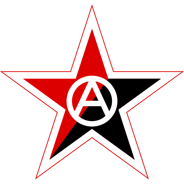 SVG Anarchist star enclosed A without relieve