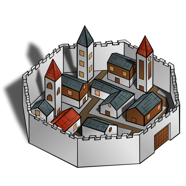 SVG Ancient City Vector Image