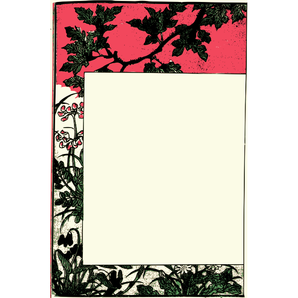 SVG Ancient Japanese book frame vector clip art