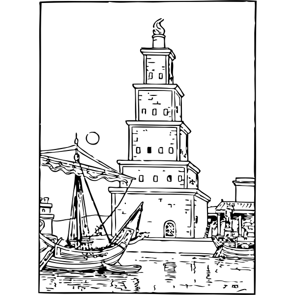 SVG Ancient lighthouse vector image