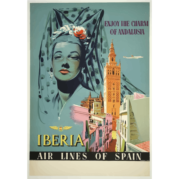 SVG Andalusia promotional travel poster vector illustration
