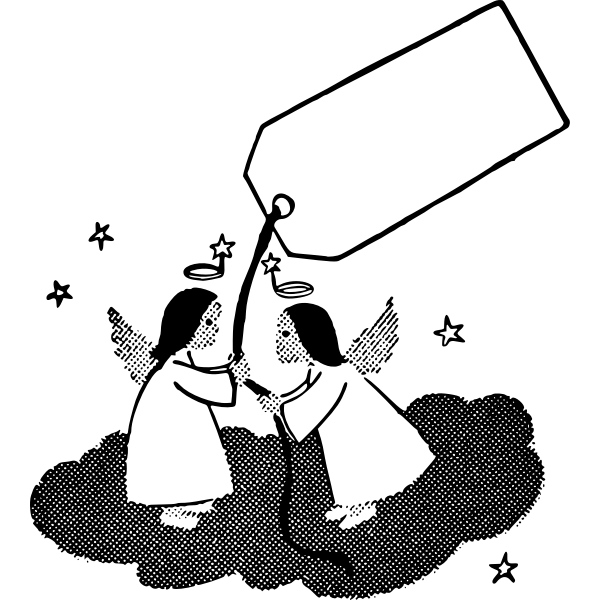 SVG Angel greeting label