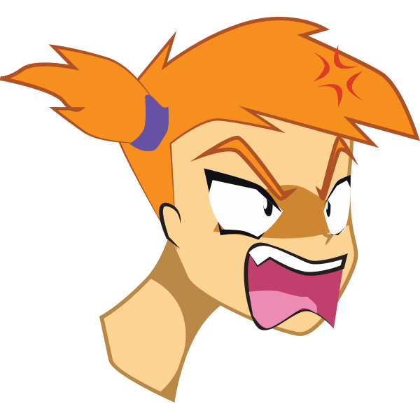 SVG Angry anime girl
