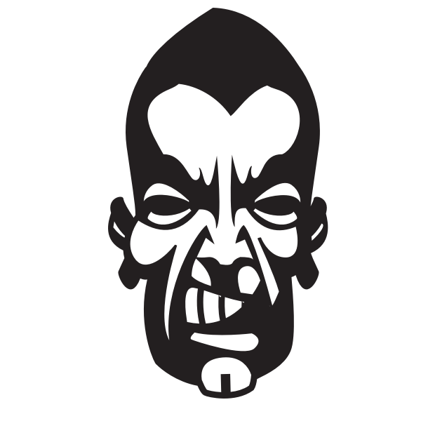 SVG Angry face silhouette