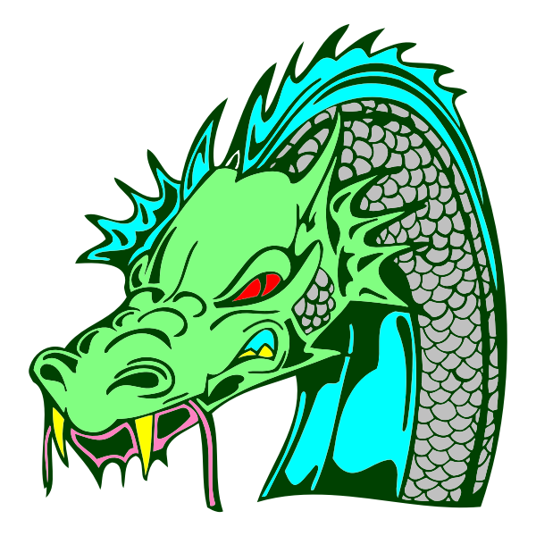 SVG Angry green dragon