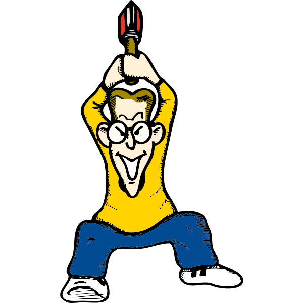 SVG angry guy with axe