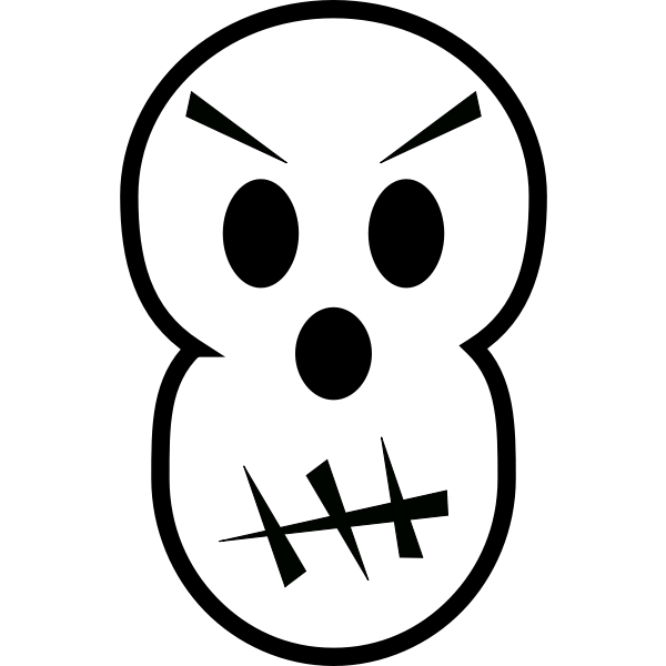 SVG Angry Halloween skull vector clip art