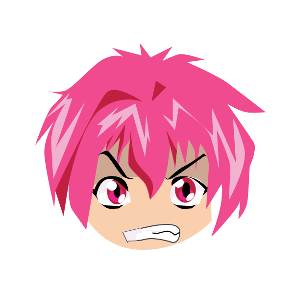 SVG Angry manga face