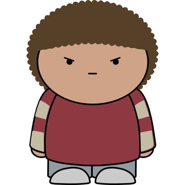 SVG Angry mood kid