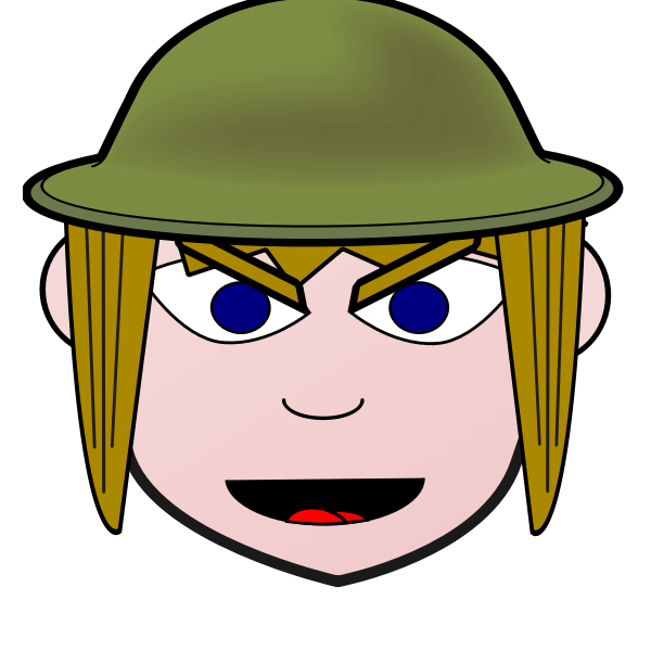 SVG Angry soldier girl