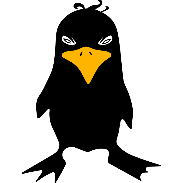 SVG Angry tux color clip art