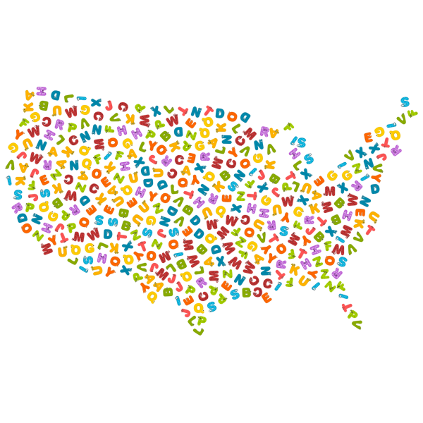 SVG Animal alphabet US map