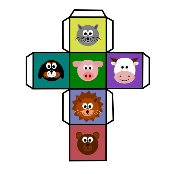 SVG Animal dice template