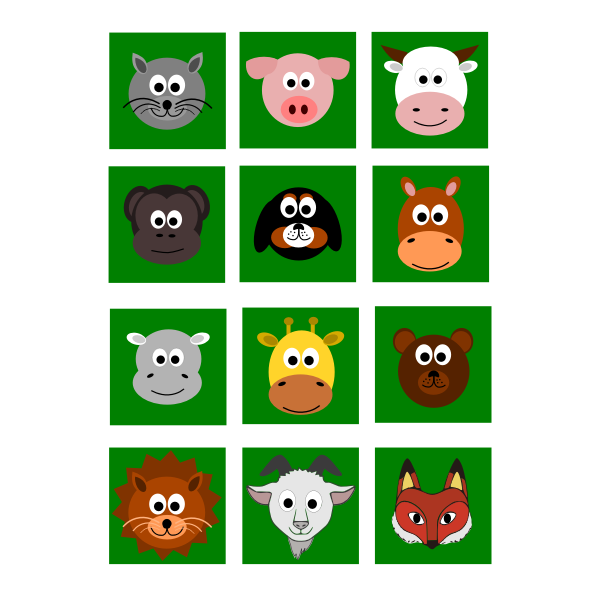 SVG Animal faces image