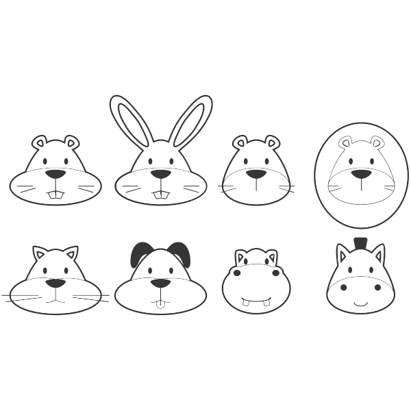 SVG Animal Heads Vector Pack